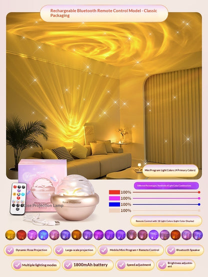 Rose Atmosphere Lamp Starry Sky Projector Night Light