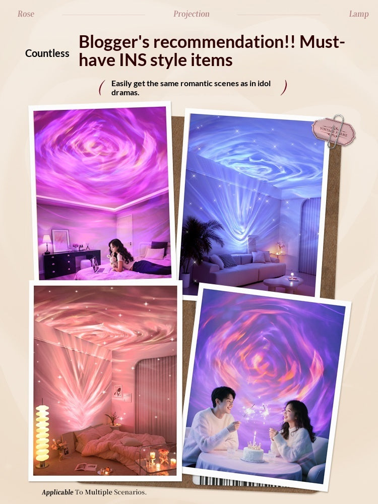 Rose Atmosphere Lamp Starry Sky Projector Night Light